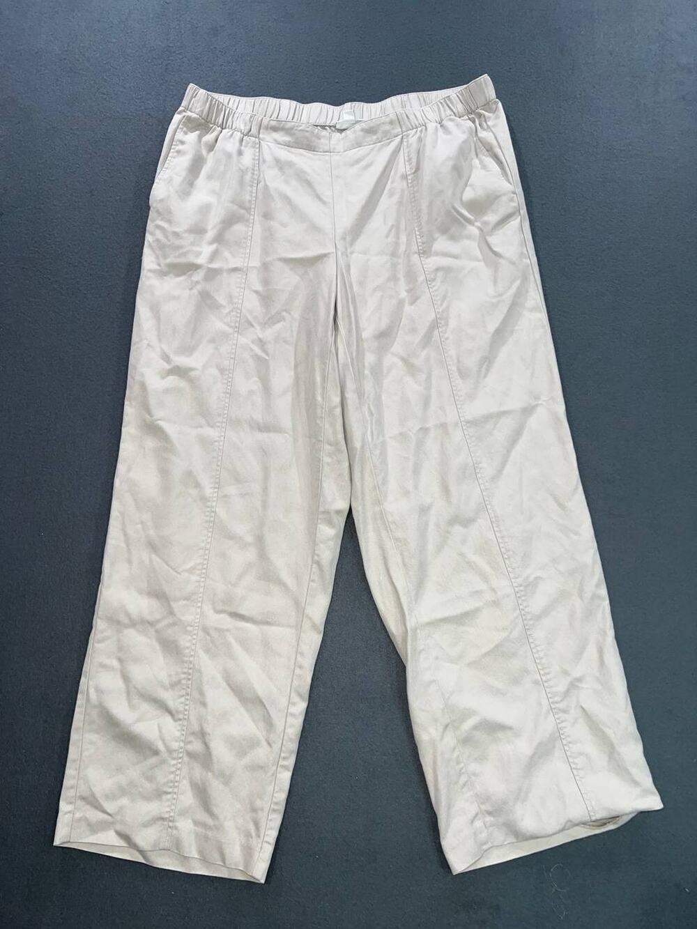 J. Jill Womens Pants Ivory Size X-Large wide leg Ankle cotton blend A008653